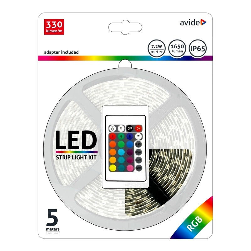 5 meter LED strip - IP65 waterproof - RGB - Complete set - Inkortbaar 5 meter LED strip - IP65 waterproof - RGB - Complete set - Inkortbaar